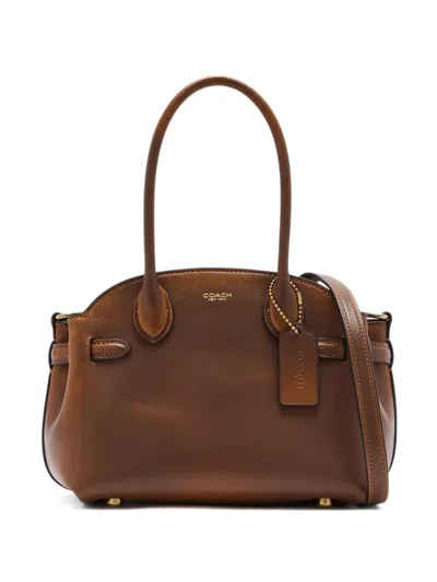Coach Empire Carryall Bag 21 In Loved Leather In Red