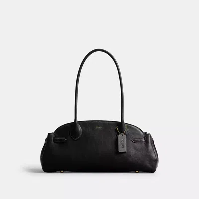Coach Womens Empire 34 Leather Carryall Bag Black