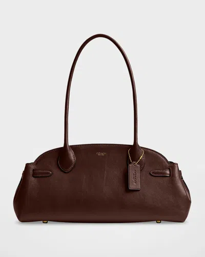 Coach Empire Glazed Leather East-west Carryall Shoulder Bag In Brown