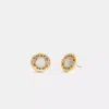 Coach Enamel Circle Stud Earrings