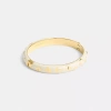 Coach Enamel Signature Floral Bangle In Gold/chalk