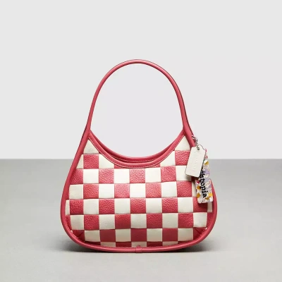 Coach Ergo Bag In Checkerboard Patchwork Upcrafted Leather In Pink/chalk