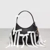 Coach Ergo Bag In Topia Leather With Allover Bows In Black/white
