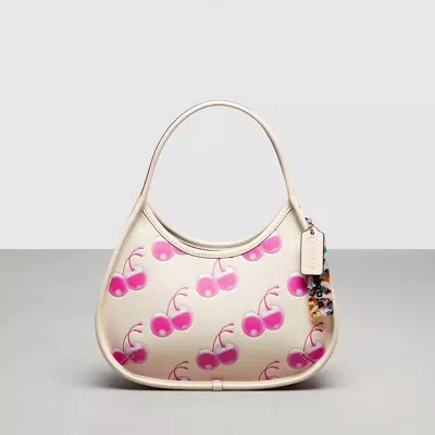 Coach Ergo Bag In Topia Leather With Cherry Print In Cloud/pink Multi