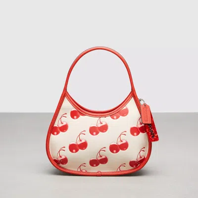 Coach Ergo Bag In Topia Leather With Cherry Print In White/red/multi