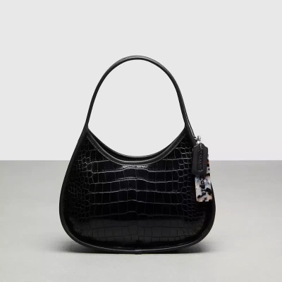 Coach Ergo Bag In Croc Embossed Topia Leather In Black