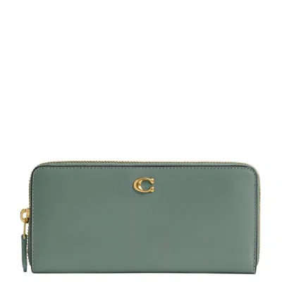 Coach Essential Accordion Zip Around Wallet In Green