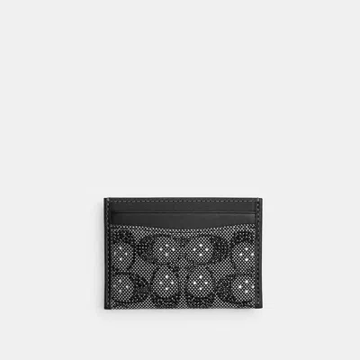 Coach Essential Card Case In Crystal Signature Jacquard In Multi