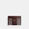 Coach Essential Card Case In Signature Jacquard In Brown