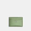 Coach Essential Card Case In Silver/pale Pistachio