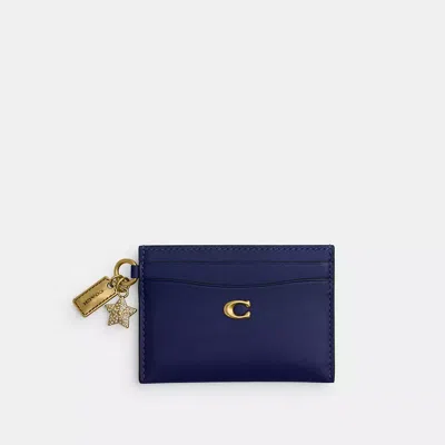 Coach Essential Card Case With Charms In Purple