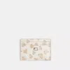 Coach Essential Card Case With Floral Print In Silver/chalk Multi