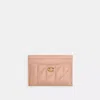 Coach Essential Card Case With Pillow Quilting In Sand
