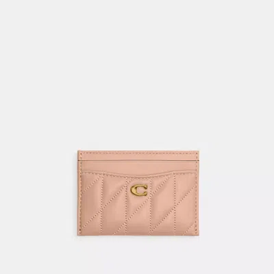 Coach Essential Card Case With Pillow Quilting In Sand