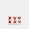 Coach Essential Card Case With Quilting And Heart Print In White