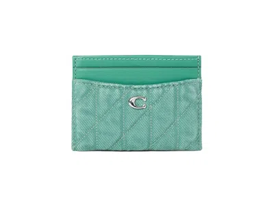 Coach Essential Card Case With Quilting Wallet Handbags Ivory: One Size In Brown