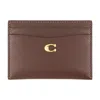 Coach Refined Calf Leather Essential Card Case In Brown