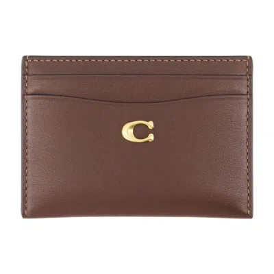 Coach Essential Card Holder In Brown