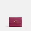 Coach Essential Card Holder Wallet In Brass/pink