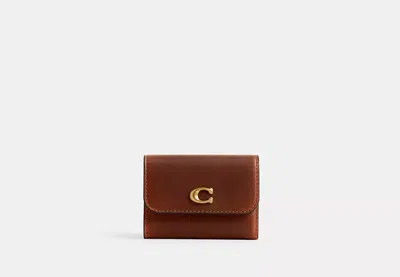 Coach Essential Card Holder Wallet In Brown | Leather