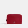 Coach Essential Cosmetic Pouch In Silver/ruby