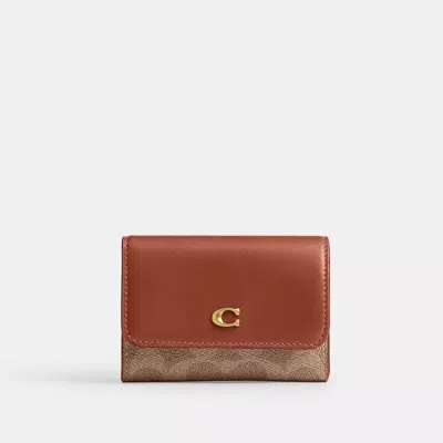 Coach Essential Flap Card Case In Signature Canvas
