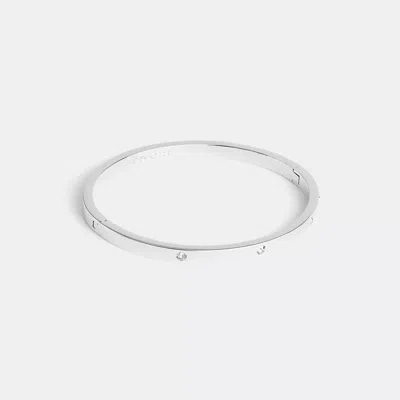 Coach Essential Hinged Bangle In Silver