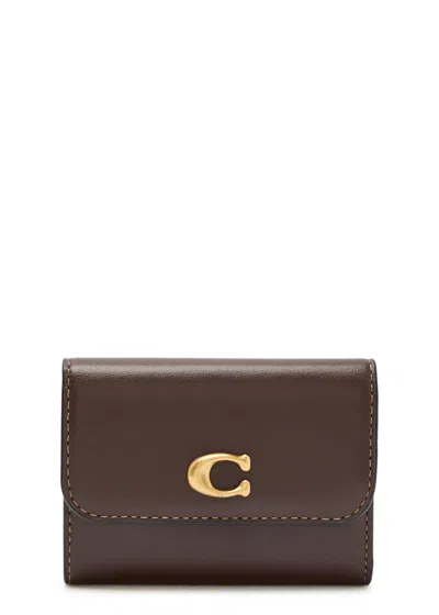 Coach Essential Logo Leather Wallet In Brown