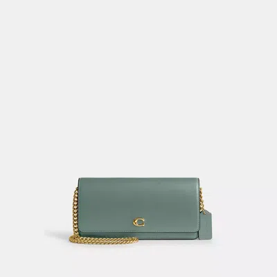 Coach Essential Long Wallet On A Chain In Green