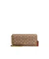 Coach Essential Long Wallet On A Chain In Signature Canvas In Brown