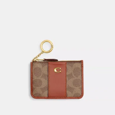 Coach Essential Mini Id Card Case In Signature Canvas In Multi
