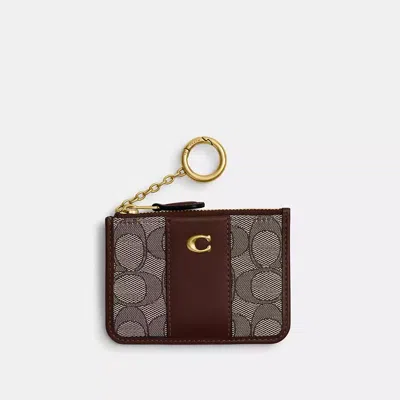 Coach Essential Mini Id Card Case In Signature Jacquard