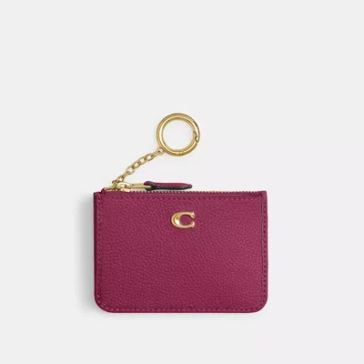 Coach Essential Mini Skinny Id Case In Brass/pink