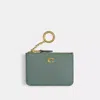 Coach Essential Mini Skinny Id Case In Brass/sage