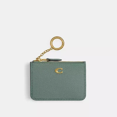 Coach Essential Mini Skinny Id Case In Brass/sage