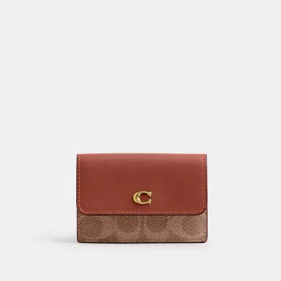 Coach Essential Mini Trifold Wallet In Signature Canvas In Multi