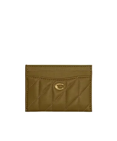 Coach Essential Quilted Cardholder In Green