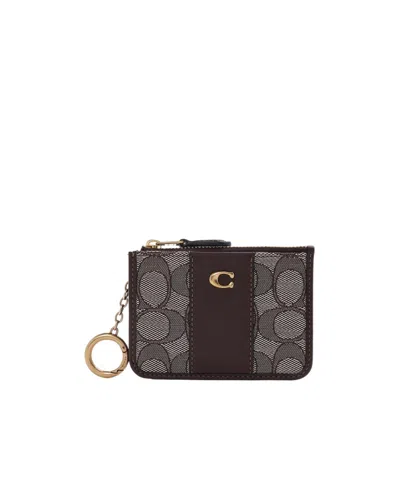 Coach Essential Signature Jacquard Wallet In Oak Maple