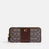 Coach Essential Slim Accordion Zip Wallet In Signature Jacquard In Brown