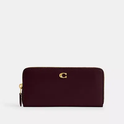 Coach Essential Slim Accordion Zip Wallet In Burgundy