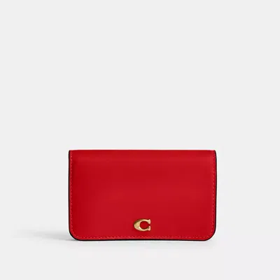 Coach Essential Slim Card Case In Red