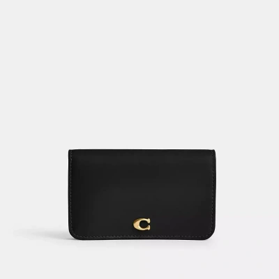 Coach Essential Slim Card Case In Brass/black