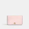 Coach Essential Slim Card Case In Brass/blush