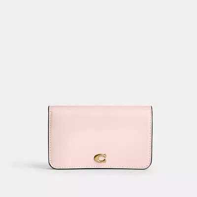Coach Essential Slim Card Case In Brass/blush