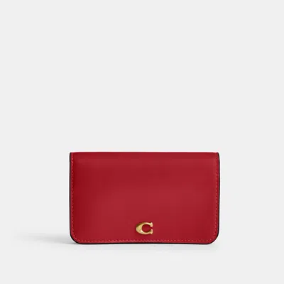 Coach Essential Slim Card Case In Brass/poppy