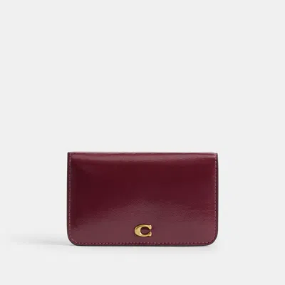 Coach Essential Slim Card Case In Burgundy