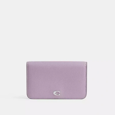 Coach Essential Slim Card Case In Colorblock In Silver/soft Purple Multi