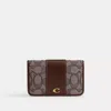 Coach Essential Slim Card Case In Signature Jacquard In Brown