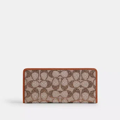 Coach Essential Slim Wallet In Crystal Signature Jacquard