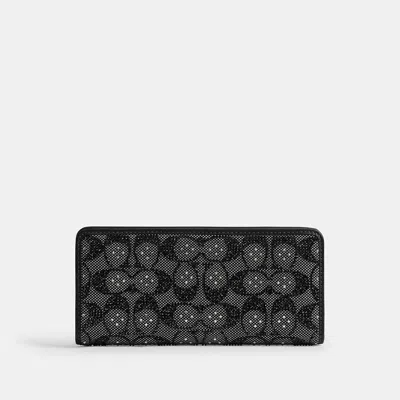 Coach Essential Slim Wallet In Crystal Signature Jacquard In Multi